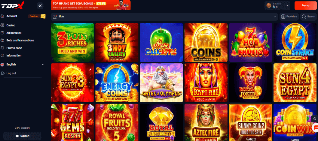 topx slots online